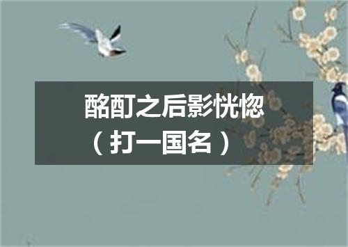 酩酊之后影恍惚（打一国名）