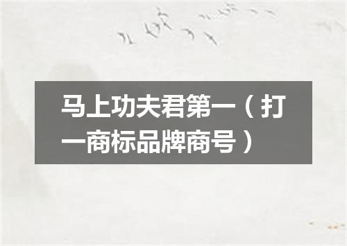 马上功夫君第一（打一商标品牌商号）