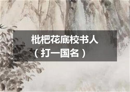 枇杷花底校书人（打一国名）