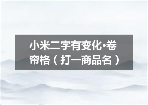 小米二字有变化·卷帘格（打一商品名）