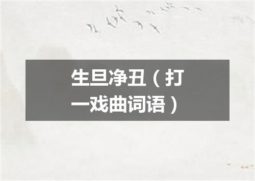 生旦净丑（打一戏曲词语）