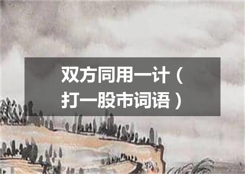 双方同用一计（打一股市词语）