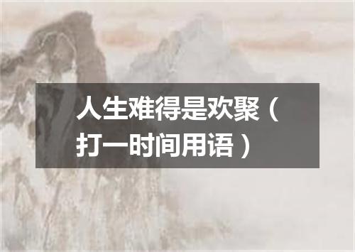 人生难得是欢聚（打一时间用语）