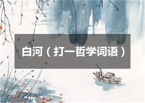 白河（打一哲学词语）