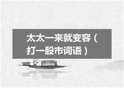 太太一来就变容（打一股市词语）