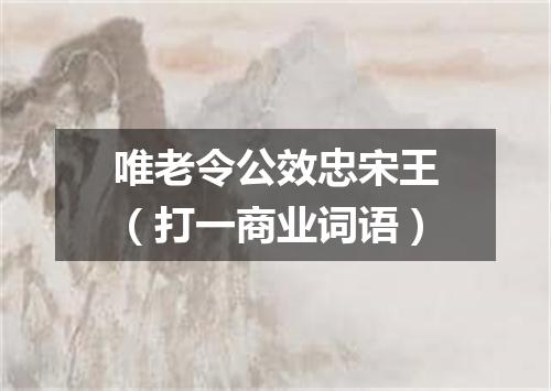 唯老令公效忠宋王（打一商业词语）
