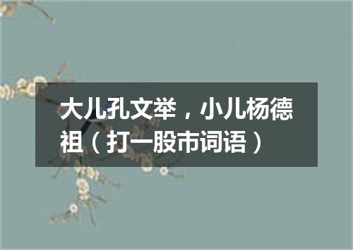 大儿孔文举，小儿杨德祖（打一股市词语）