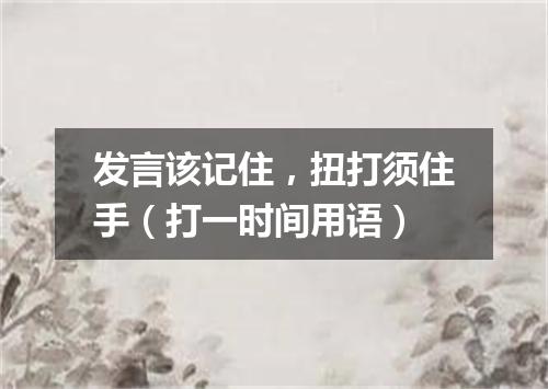 发言该记住，扭打须住手（打一时间用语）
