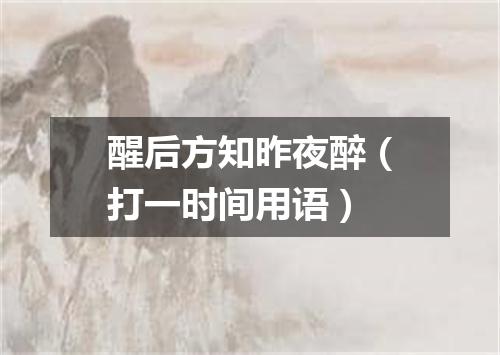 醒后方知昨夜醉（打一时间用语）