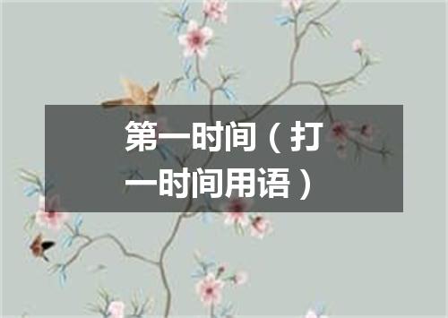 第一时间（打一时间用语）