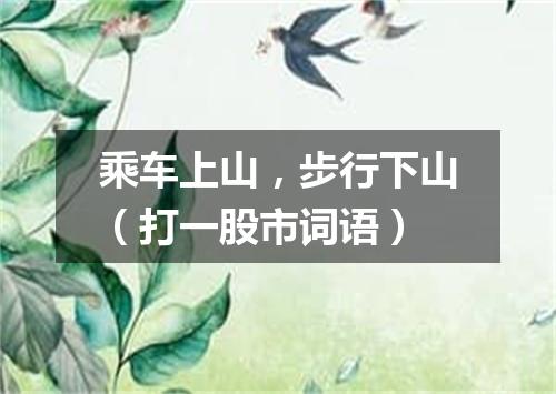 乘车上山，步行下山（打一股市词语）