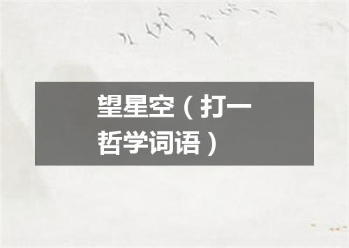 望星空（打一哲学词语）