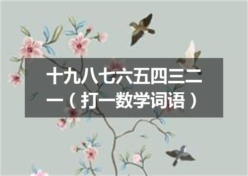十九八七六五四三二一（打一数学词语）