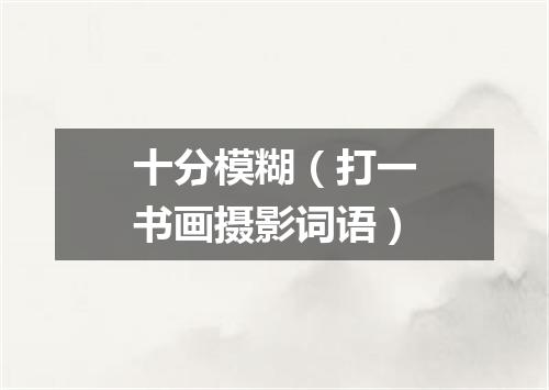 十分模糊（打一书画摄影词语）