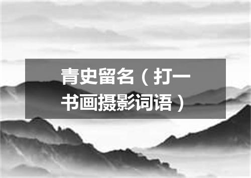 青史留名（打一书画摄影词语）