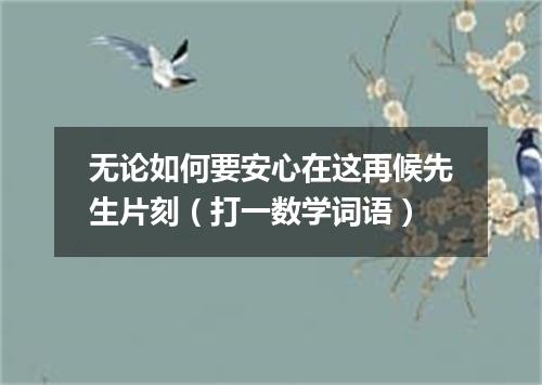 无论如何要安心在这再候先生片刻（打一数学词语）