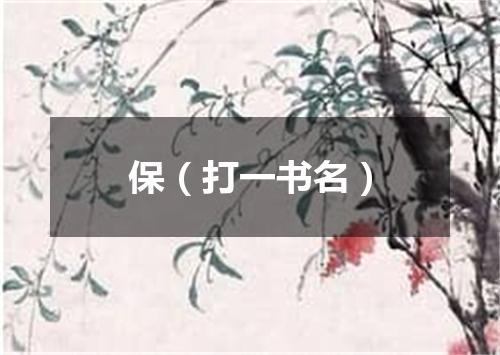 保（打一书名）