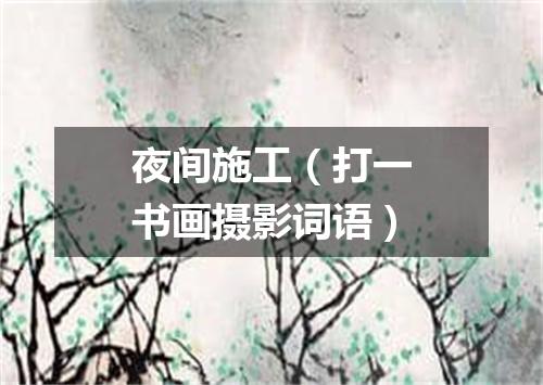 夜间施工（打一书画摄影词语）