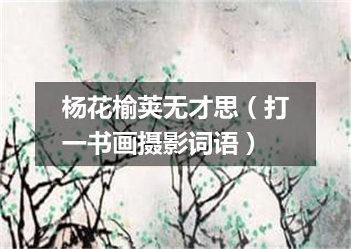 杨花榆荚无才思（打一书画摄影词语）