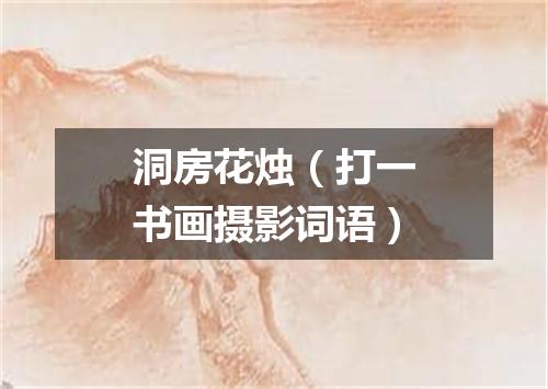 洞房花烛（打一书画摄影词语）