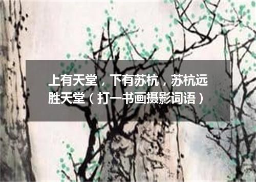 上有天堂，下有苏杭，苏杭远胜天堂（打一书画摄影词语）