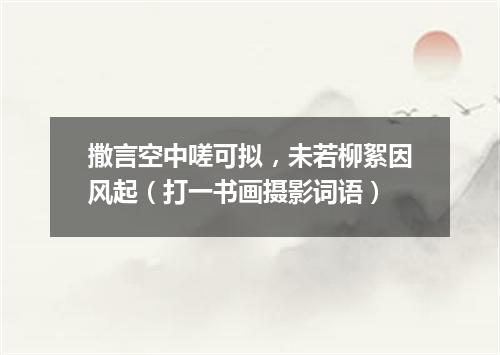 撒言空中嗟可拟，未若柳絮因风起（打一书画摄影词语）