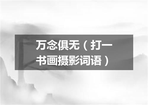 万念俱无（打一书画摄影词语）