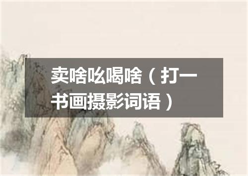 卖啥吆喝啥（打一书画摄影词语）