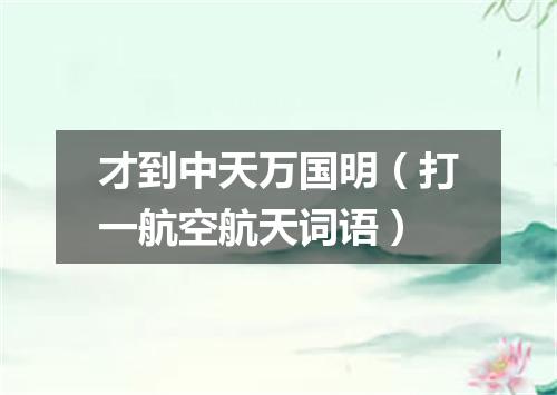 才到中天万国明（打一航空航天词语）