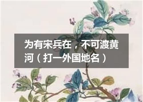 为有宋兵在，不可渡黄河（打一外国地名）