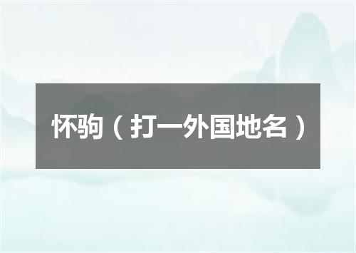 怀驹（打一外国地名）