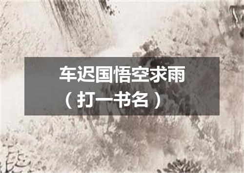 车迟国悟空求雨（打一书名）