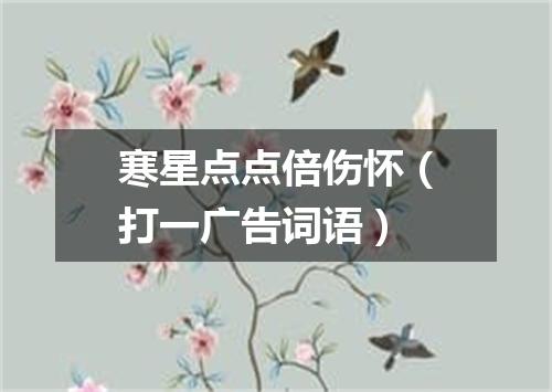 寒星点点倍伤怀（打一广告词语）