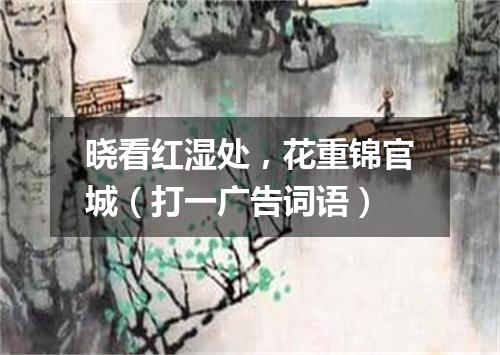 晓看红湿处，花重锦官城（打一广告词语）