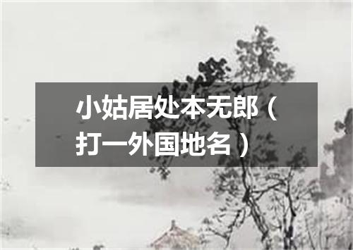 小姑居处本无郎（打一外国地名）