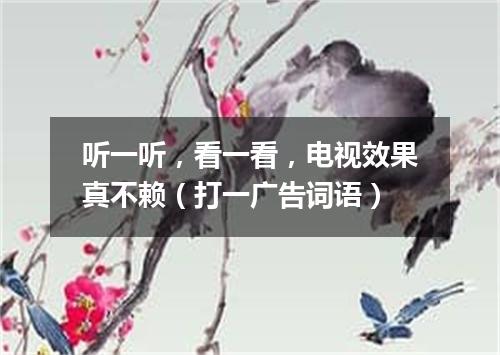 听一听，看一看，电视效果真不赖（打一广告词语）