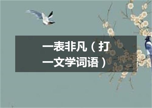一表非凡（打一文学词语）