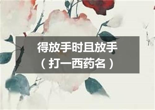 得放手时且放手（打一西药名）