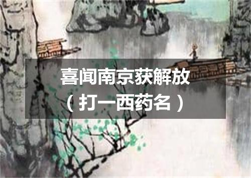喜闻南京获解放（打一西药名）