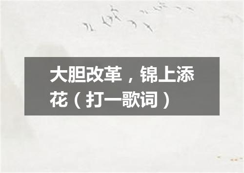 大胆改革，锦上添花（打一歌词）