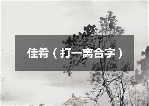 佳肴（打一离合字）