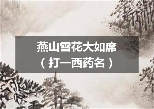 燕山雪花大如席（打一西药名）
