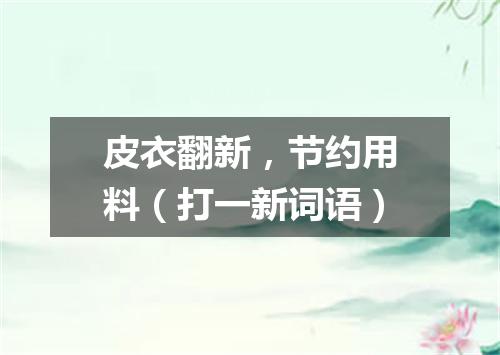 皮衣翻新，节约用料（打一新词语）