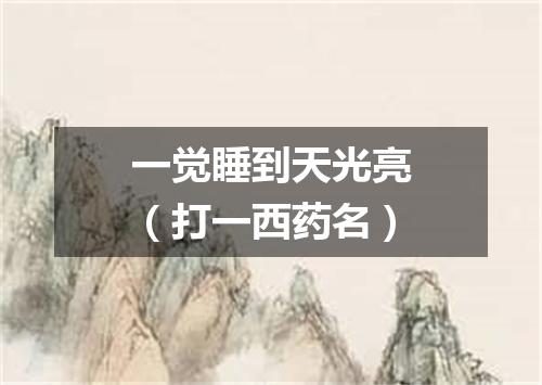 一觉睡到天光亮（打一西药名）