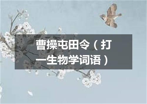 曹操屯田令（打一生物学词语）