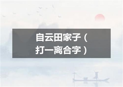 自云田家子（打一离合字）