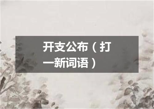 开支公布（打一新词语）