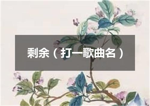 剩余（打一歌曲名）