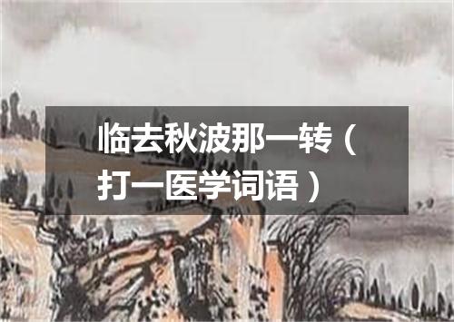 临去秋波那一转（打一医学词语）