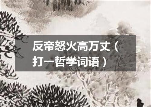 反帝怒火高万丈（打一哲学词语）